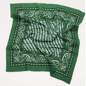 Geometric Print Green Square Bandana